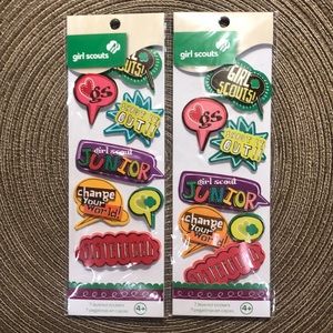 2 Girl Scouts Junior Layered Stickers